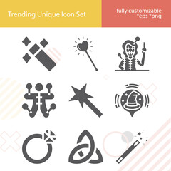 Simple set of black art related filled icons.