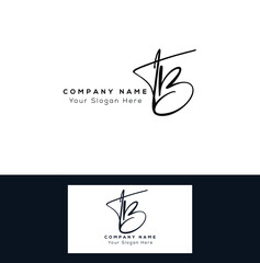 T B TB  Initial letter handwriting and signature logo. Beauty vector initial logo .Fashion, boutique, floral and botanical  © Vision