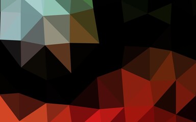 Fototapeta premium Light Green, Red vector triangle mosaic cover.