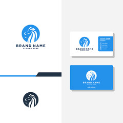 lion head logo designs vector template