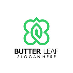 Abstract Butterfly Green Leaf logo design vector Illustration, business card template