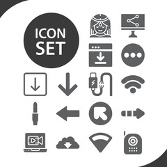 Simple set of link related filled icons.