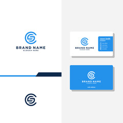 Letter C concept technology logo designs business card