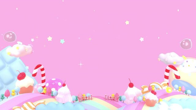 Looped sweet candy land animation.