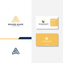 Letter A technology or consulting concept logo designs business card