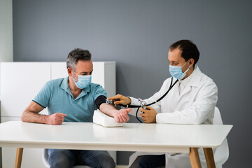 Older Man With High Blood Pressure. Medical Exam