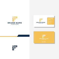 Letter F Geometric concept logo designs business card