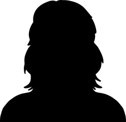 Hand drawn, modern, woman avatar profile icon (or portrait icon). User flat avatar icon, sign, profile female symbol