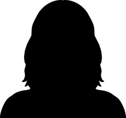 Hand drawn, modern, woman avatar profile icon (or portrait icon). User flat avatar icon, sign, profile female symbol