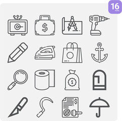 Simple set of agency related lineal icons.