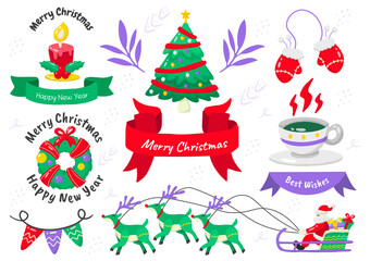 christmas label Vector Logo for banner