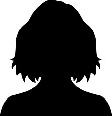 Hand drawn, modern, woman avatar profile icon (or portrait icon). User flat avatar icon, sign, profile female symbol
