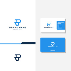 Letter B Geometric concept logo designs business card