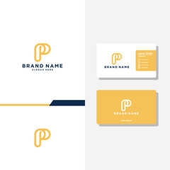 Letter P Home concept logo designs business card