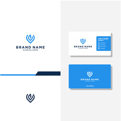 Letter V e technology concept logo designs business card