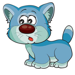 cute kitten character in nude color, cartoon illustration, isolated object on white background, vector,