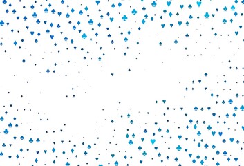 Light BLUE vector texture with playing cards.