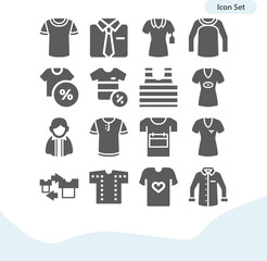Simple set of tank top related filled icons.