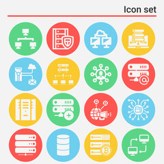 16 pack of tcp  filled web icons set