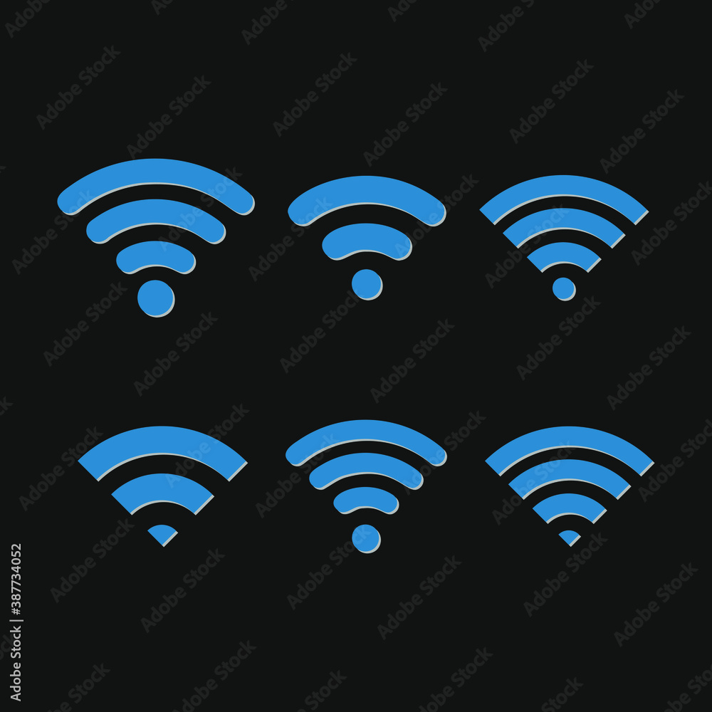 Poster Wireless and wifi icon. Wi-fi signal symbol. Internet Connection. Remote internet access collection - stock vector.