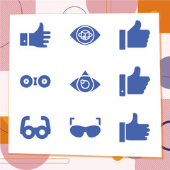 Simple set of 9 icons related to prefer