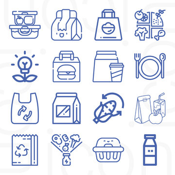 16 pack of seq  lineal web icons set