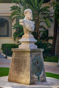 Monte Carlo, Monaco - Apr 18, 2019: The Bust Of Monaco Prince Charles Iii