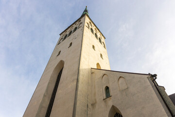 Fototapeta na wymiar Tallinn, Estonia. St. Olaf's Church (Oleviste kirik), tallest church in Estonia