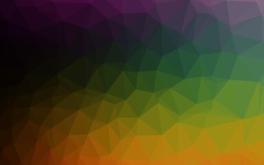Dark Multicolor, Rainbow vector polygon abstract backdrop.