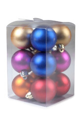 Glass Christmas balls. Isolated objects on white background