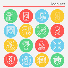 16 pack of excellence  lineal web icons set