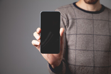 Man using his mobile phone