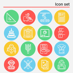 16 pack of game  lineal web icons set