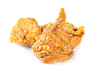 Fried chicken an isolated on white background.