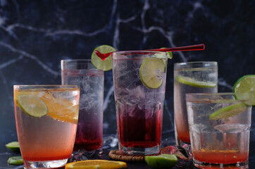 mojito cocktail on black background