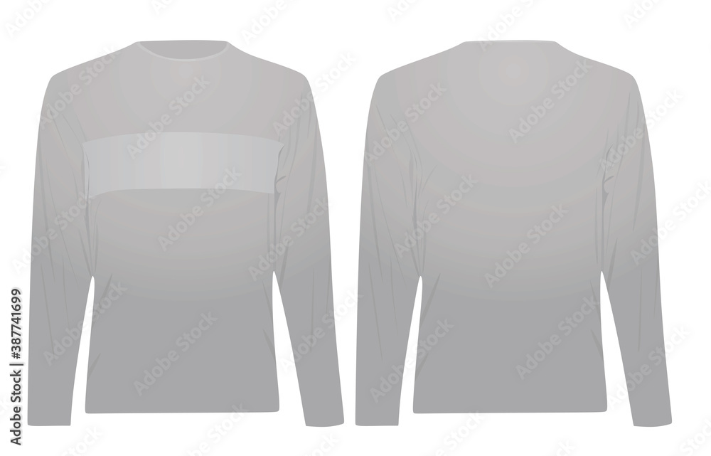 Poster Long sleeve grey t shirt. vector