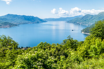 aerial view of the lake Maggiore from Agra