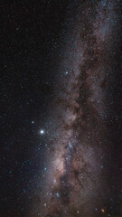 Clearly milky way on night sky.Milky way galaxy at night. Image contains noise and grain due to high ISO.