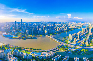 Fototapeta na wymiar Scenery of CBD aerial photography in Guangzhou City, Guangdong Province, China