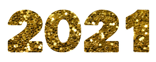 2021 gold sequin texture design template Celebration typography poster, banner or greeting card.
