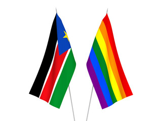 Republic of South Sudan and Rainbow gay pride flags