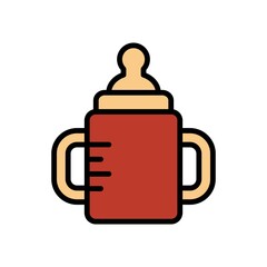 Feeding Bottle Icon Color Design Vector Template Illustration