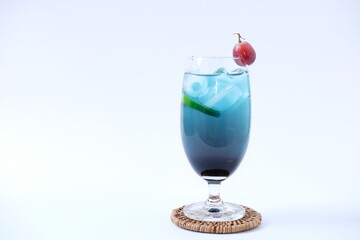 cocktail with ice and cherry