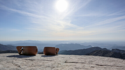 well deserved rest after reaching the top of the mountain