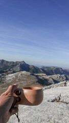 well deserved rest after reaching the top of the mountain