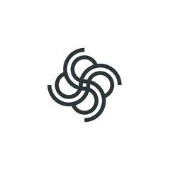 Vortex Circle logo abstract circle shape - spiral motion twirl twist curve rotation spin whirlpool radial warp geometric shape for businesses - spinning circle