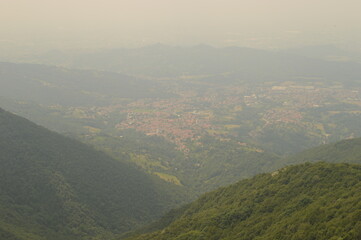Obraz premium Hiking in the Bergamo mountain region of Lombardy in Northern Italy
