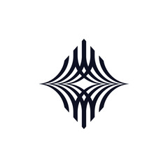Abstract logo - geometric shape futuristic illustration liquid element 3D geometry technology tech flux twist warp fantasy