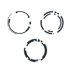 Tech Ring Logo - circular vortex sphere rounded technology abstract form future sci fi modern network engineering business data system