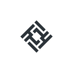 Rhombus Logo - Cube block element perspective geometric abstract design vector line art geometry shape grid mosaic finance business